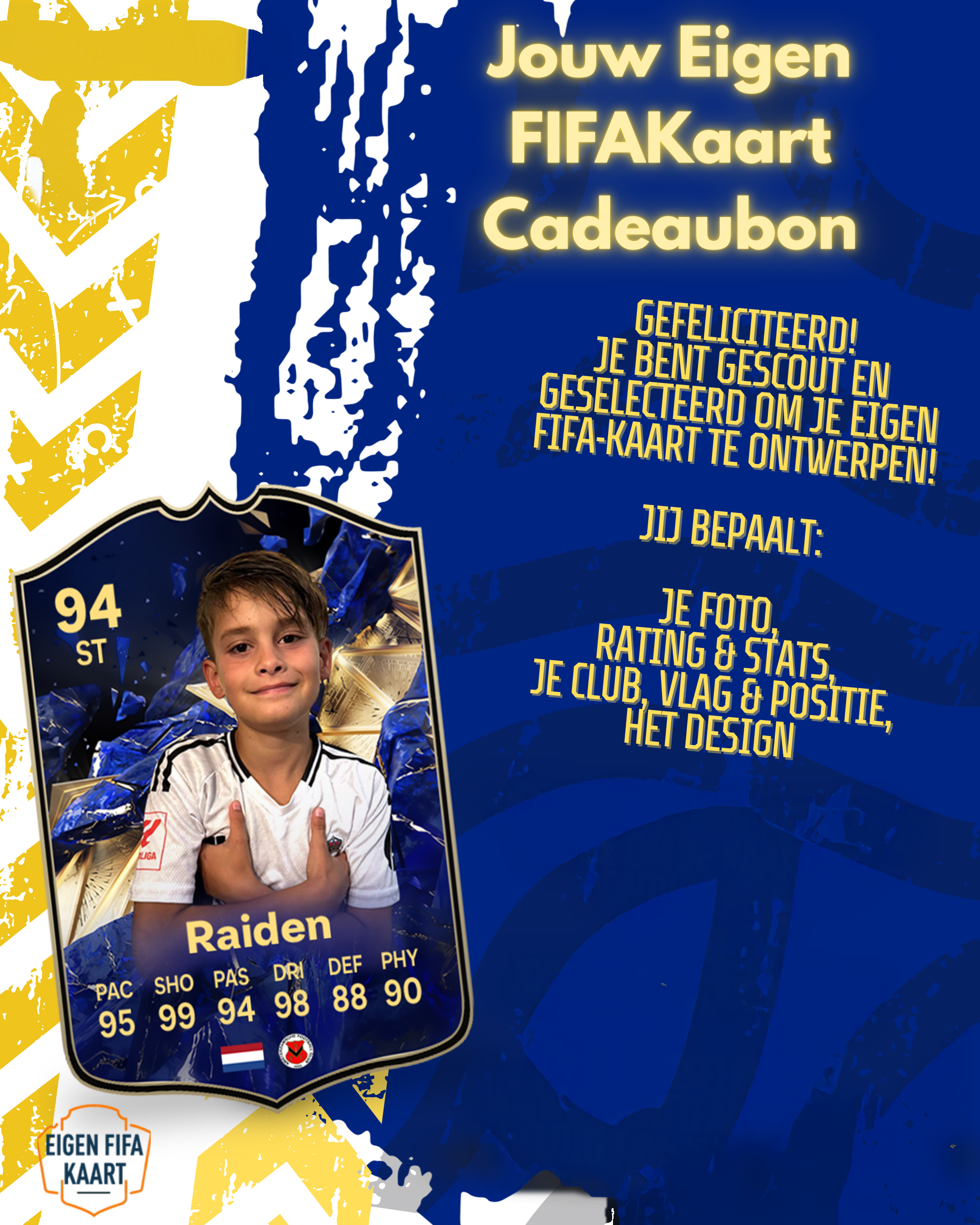 € 15,- Eigen Fifa Kaart Cadeaubon: Het perfecte cadeau voor elke voetbalfan!